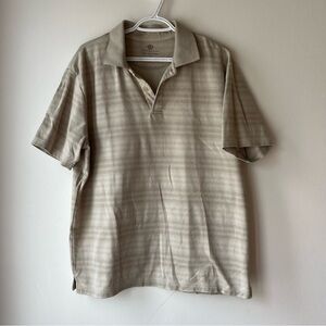 Men's Covington Beige short sleeve collared Polo Shirt neutral size large